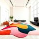 Handmade Organic Multicolor Abstract Living Rug